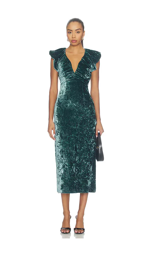 Astra V-Neck Velvet Dress by Ulla Johnson