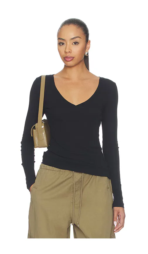 Grlfrnd x Sophia Kelly Sheer V-Neck Tee by GRLFRND