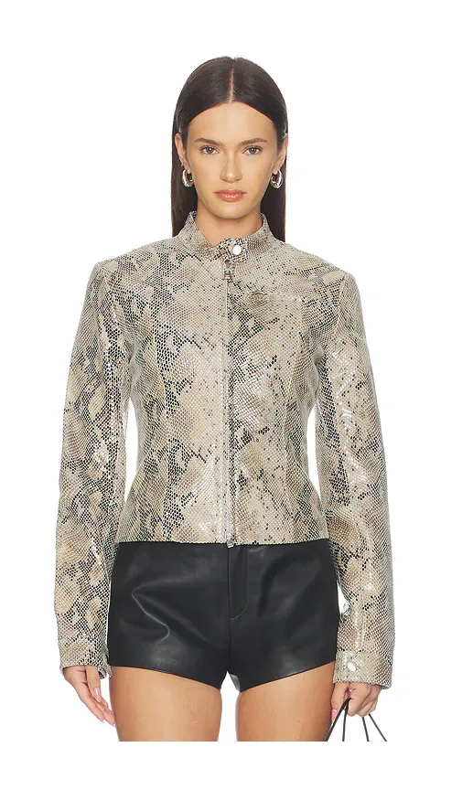 Grlfrnd x Sophia Kelly Amari Leather Moto by GRLFRND