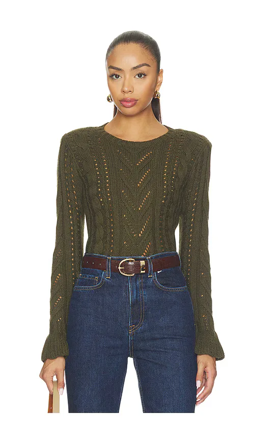 Mio Cable Crop Pullover by L'AGENCE