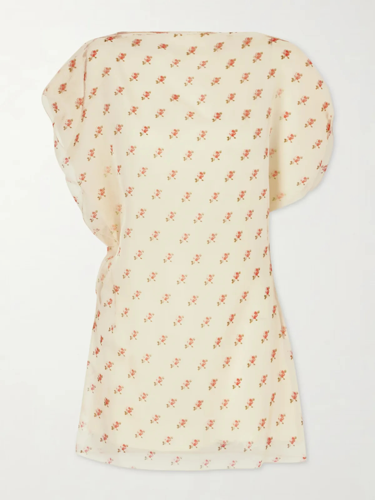 - Erin Floral-print Silk-organza Mini Dress -