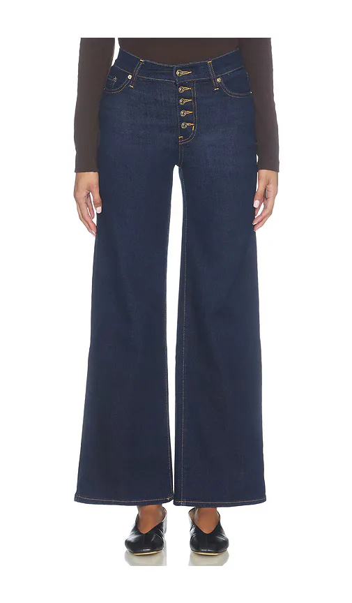 Le Petite Pixie Slim Palazzo Exposed Button Jeans by FRAME