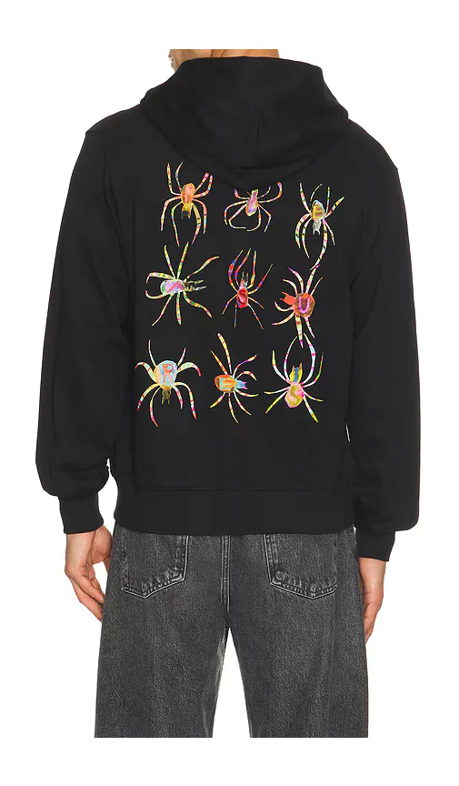 Spiders Fitted Zip Hoodie by Pleasures
