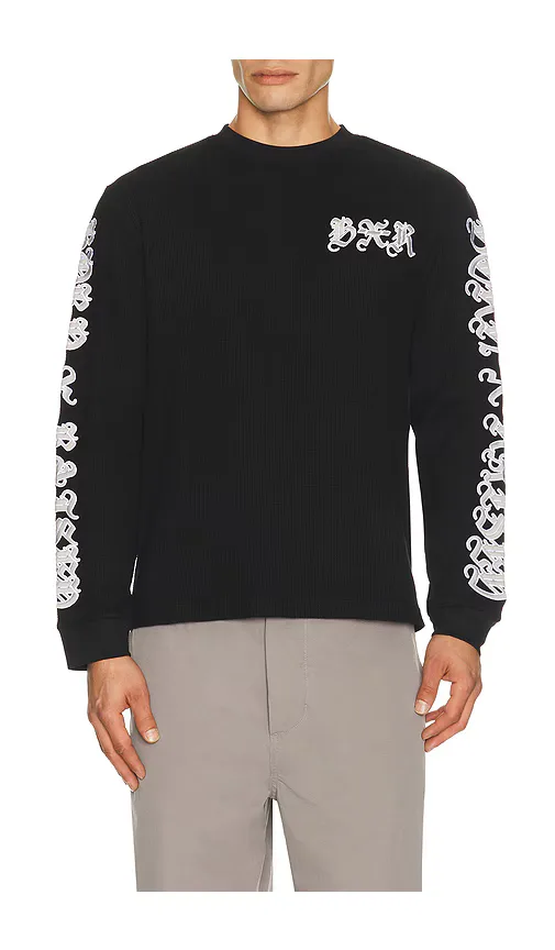 Born x Raised Gothic Embroidered Waffle Thermal by Born