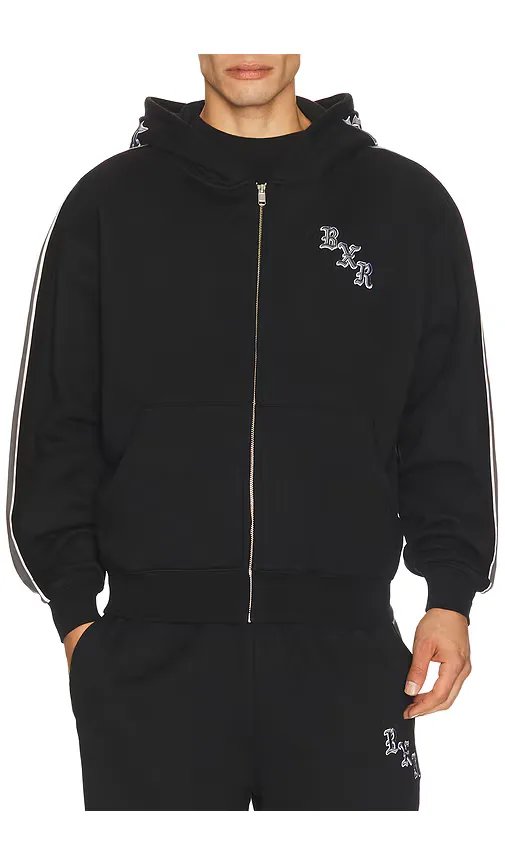 Born x Raised Sport Stripe Zip Up Hoodie by Born