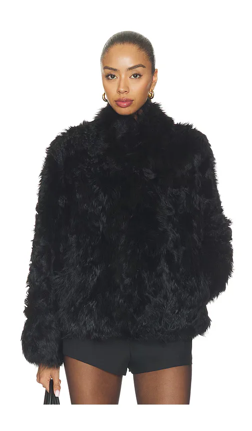 Lyn Long Hair Shearling Jacket by Source Unknown