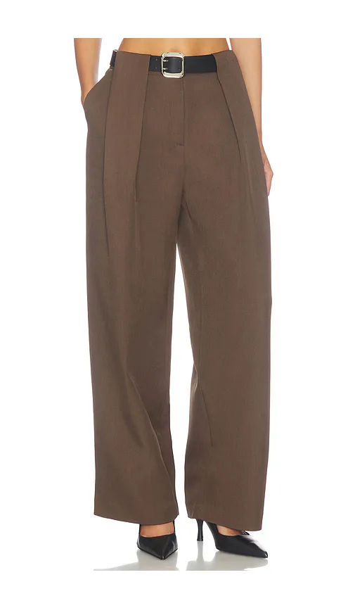 Matteo Belted Tuck Trousers by Source Unknown