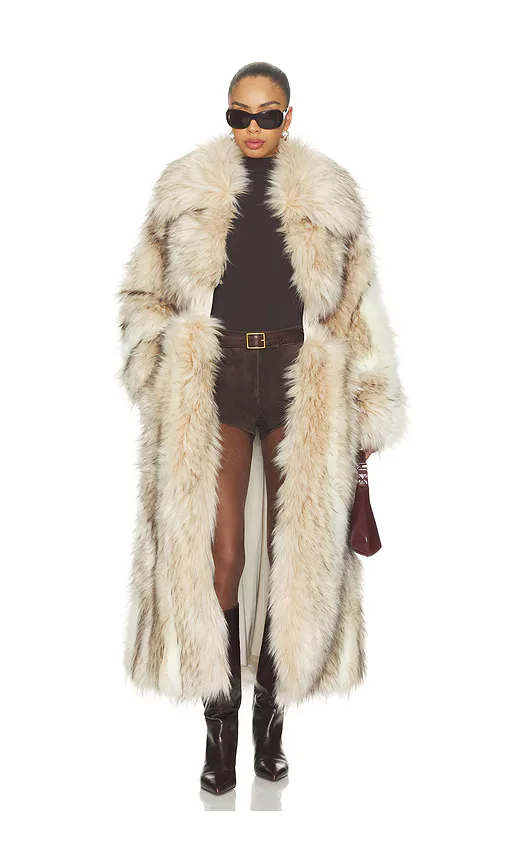 Kyla Faux Fur Coat by Aknvas