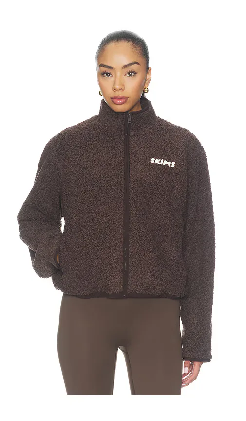 Teddy Boxy Zip Up Jacket by Skims