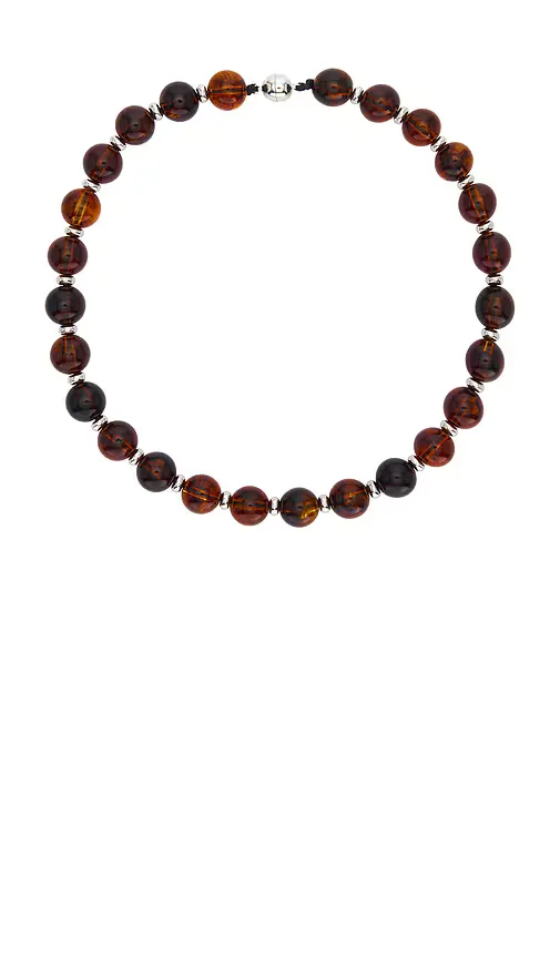 Amber-Toned Faceted Beads Necklace