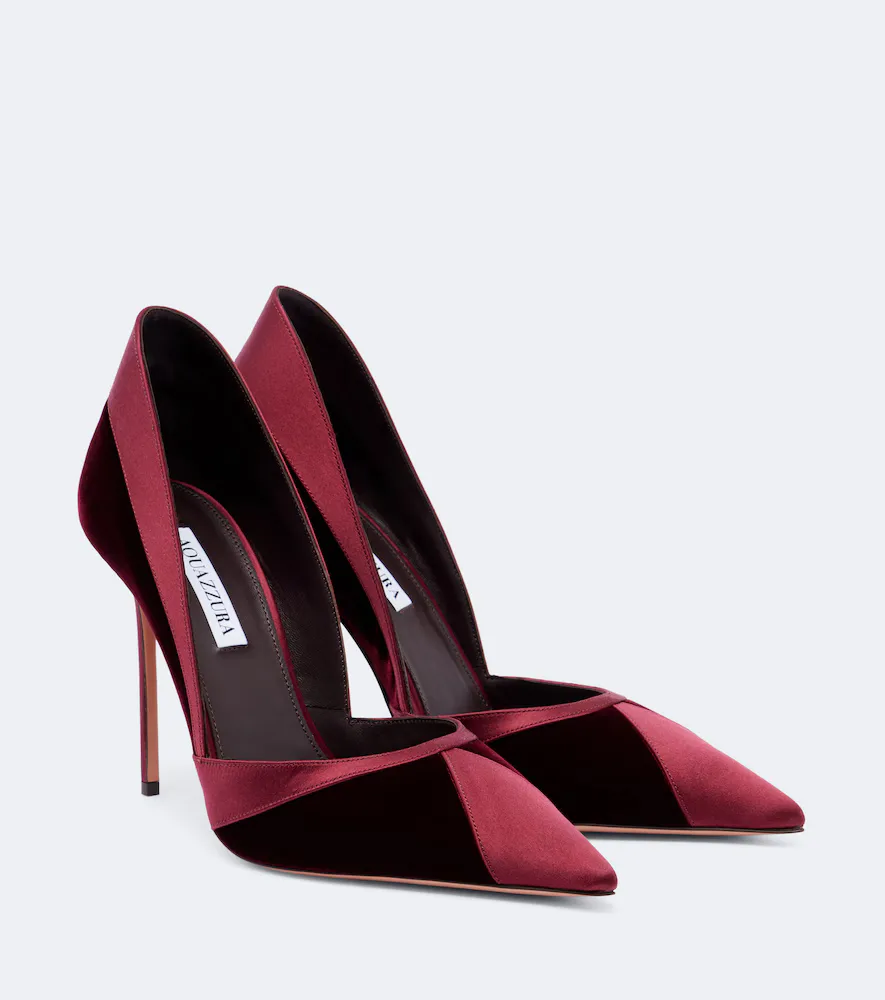 Shadow Velvet and Satin Pumps by Aquazzura