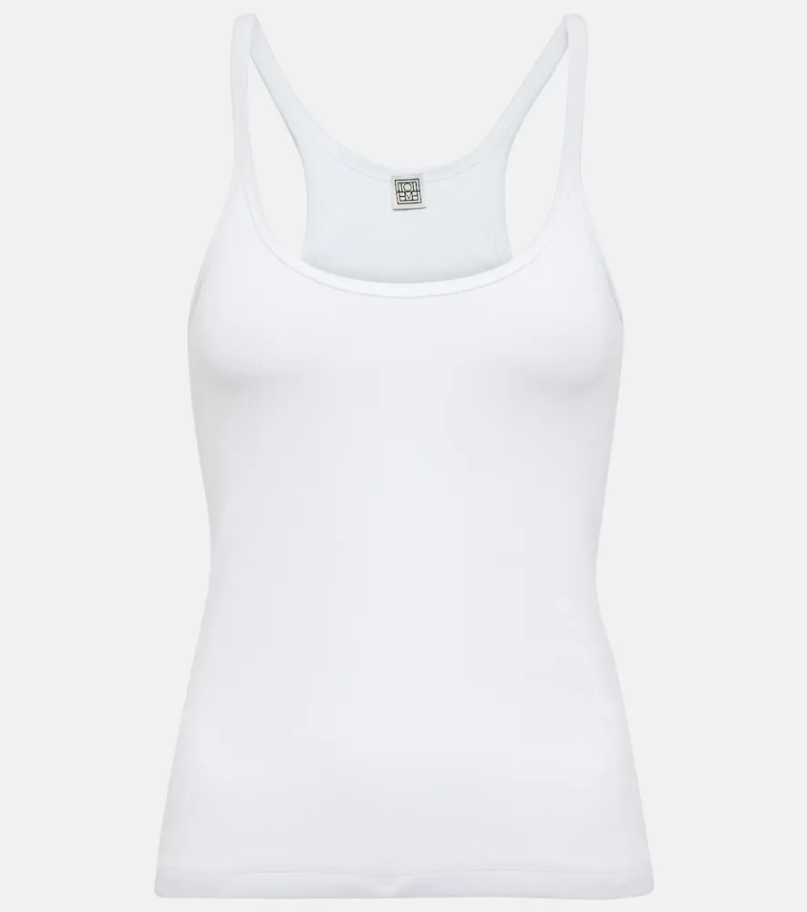 Cotton-Blend Racerback Tank Top by Totême