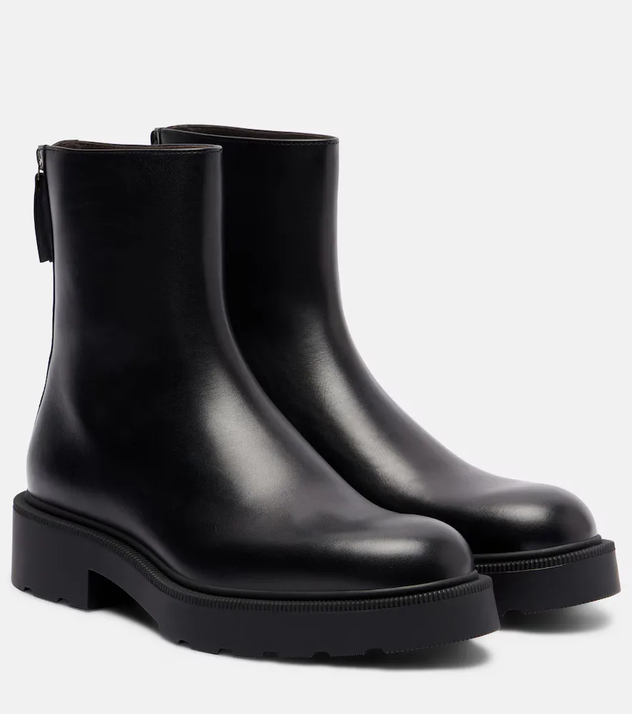 Nobilis Fast Leather Ankle Boots by The Row