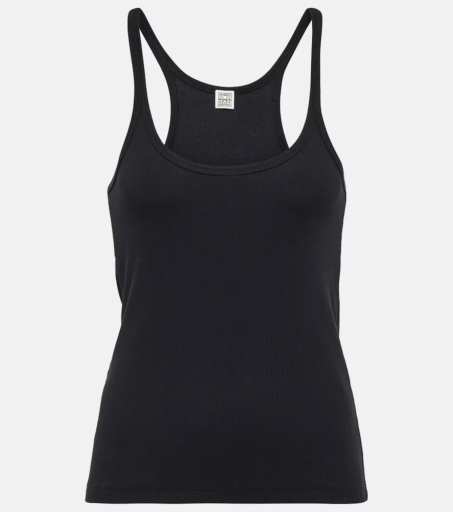 Cotton-Blend Racerback Tank Top