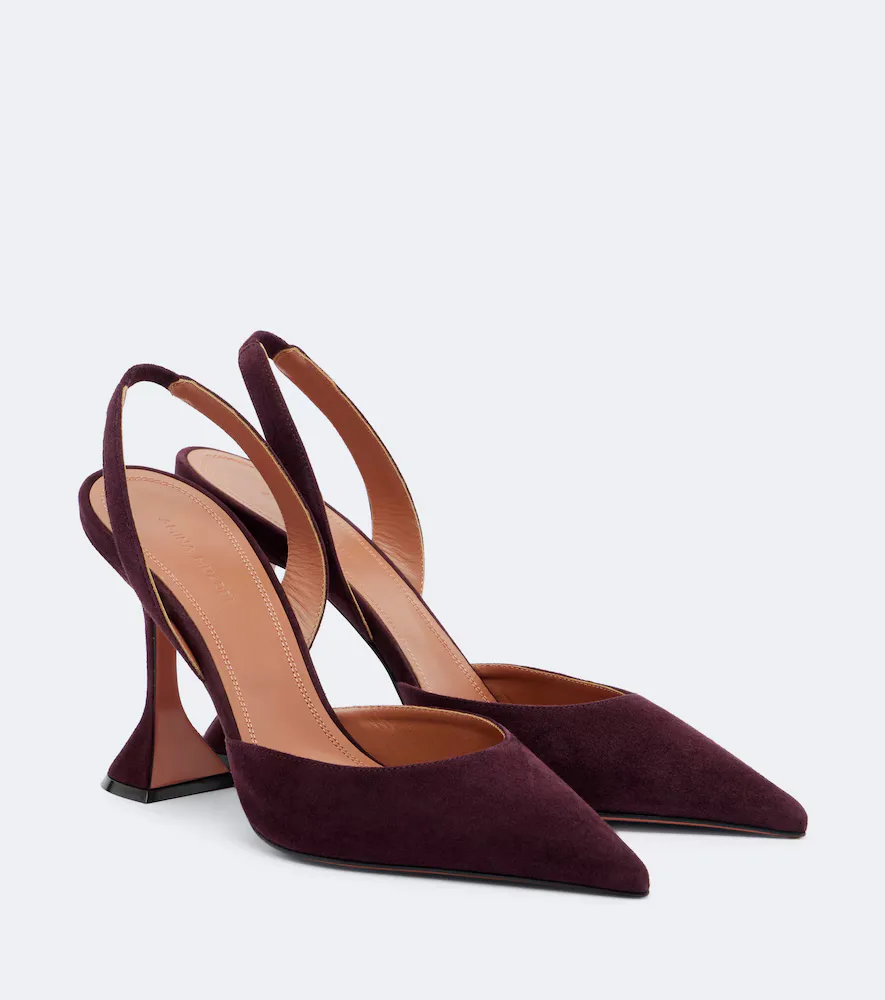 Holli Suede Slingback Pumps by Amina Muaddi