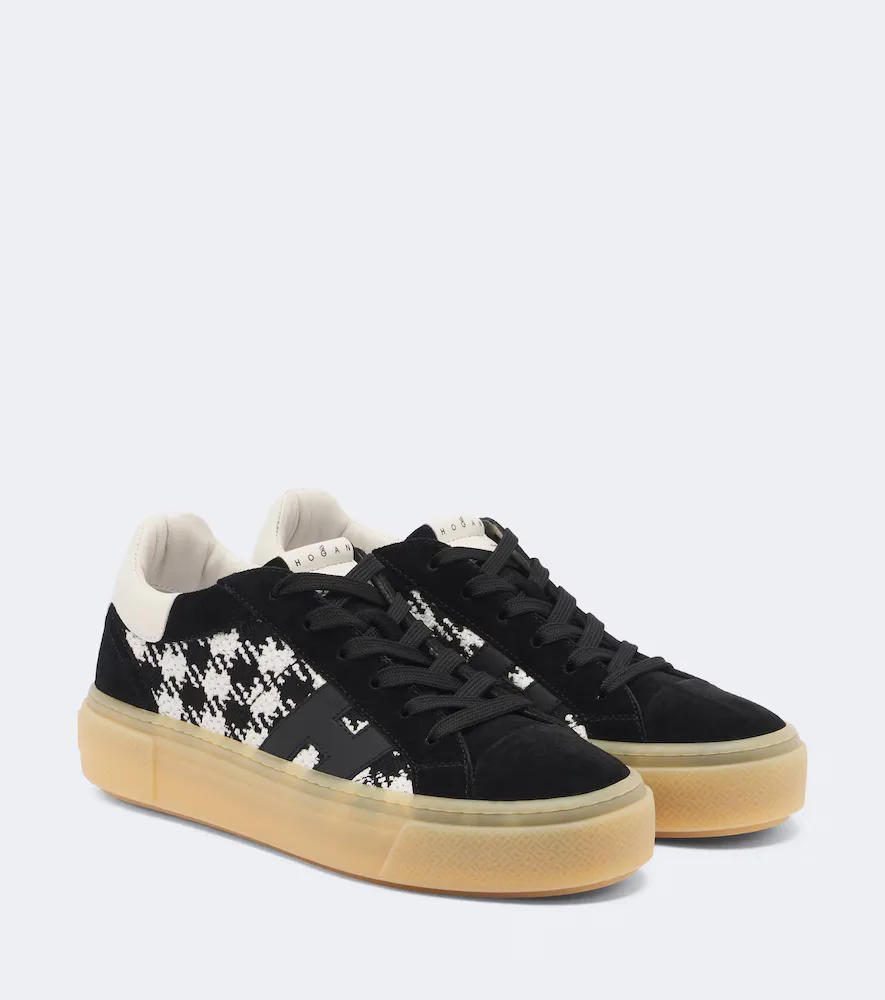 Crosswind Suede-Trimmed Sneakers by Hogan