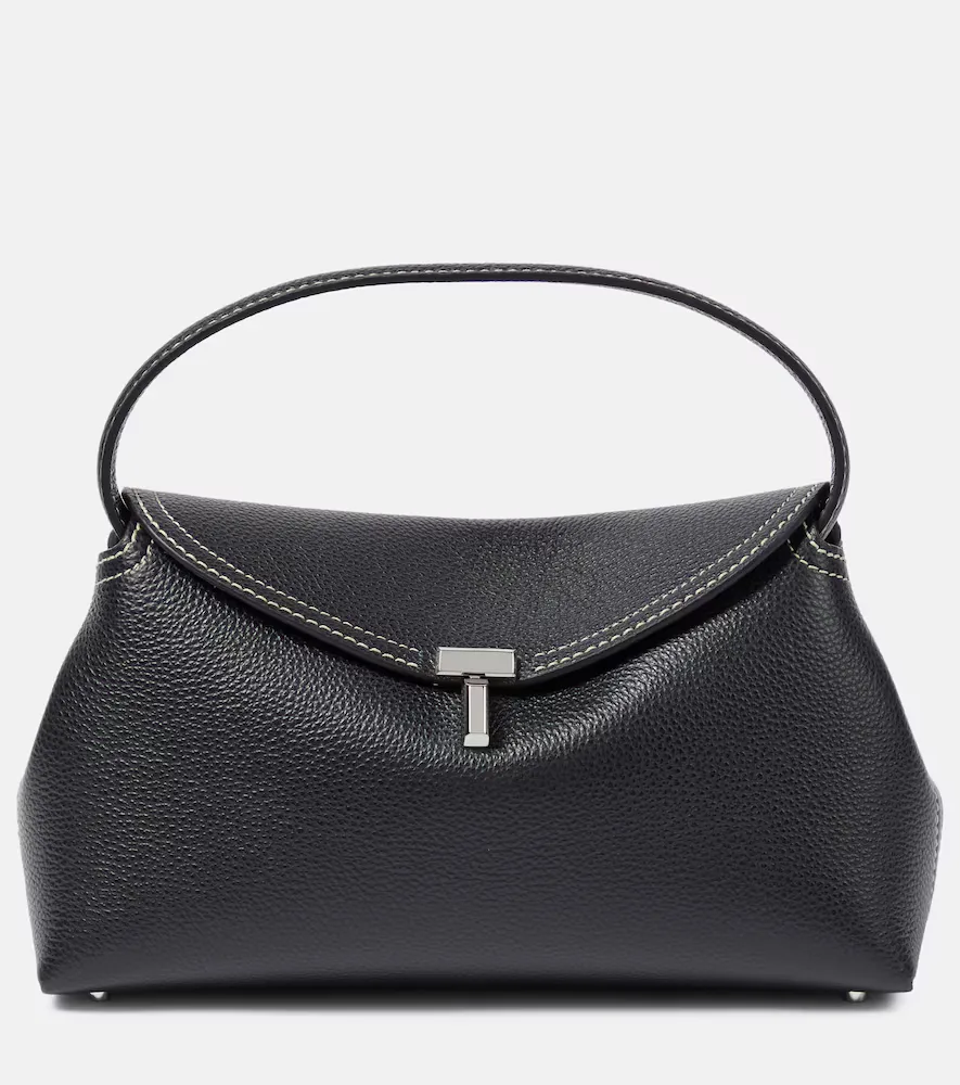 T-Lock Small Leather Clutch by Totême