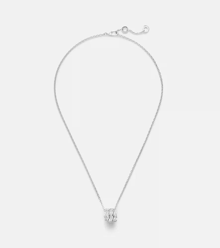 Serpenti Viper 18kt White Gold Pendant Necklace with Diamonds