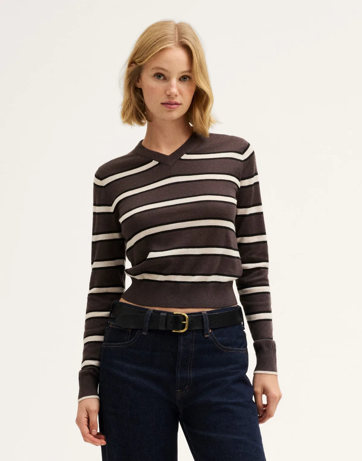 V-Neck Sweater in 100% Merino Wool