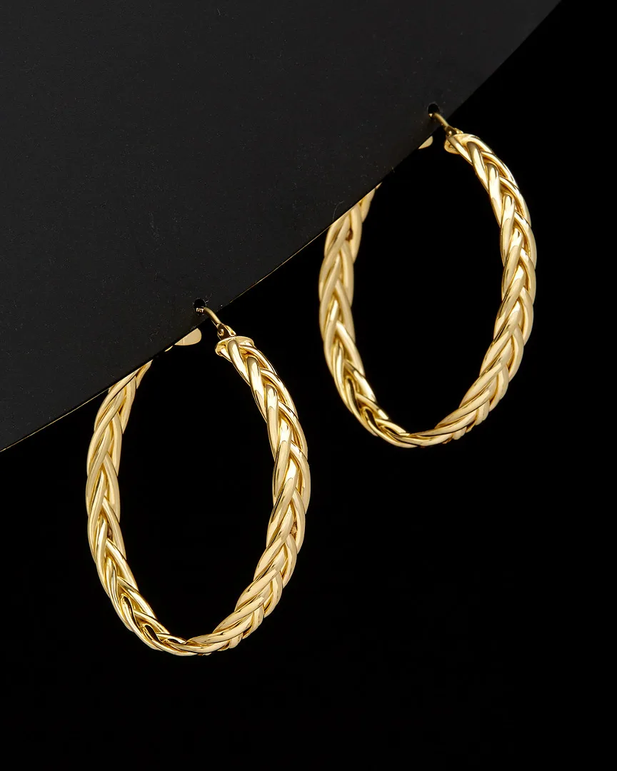 14K Italian Gold Braided Hoops