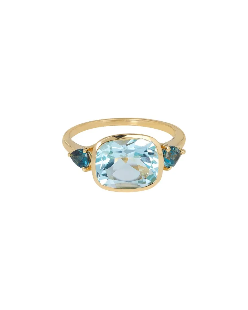 14K Plated 3.92 ct. tw. Sky Blue Topaz, London Blue Topaz Ring