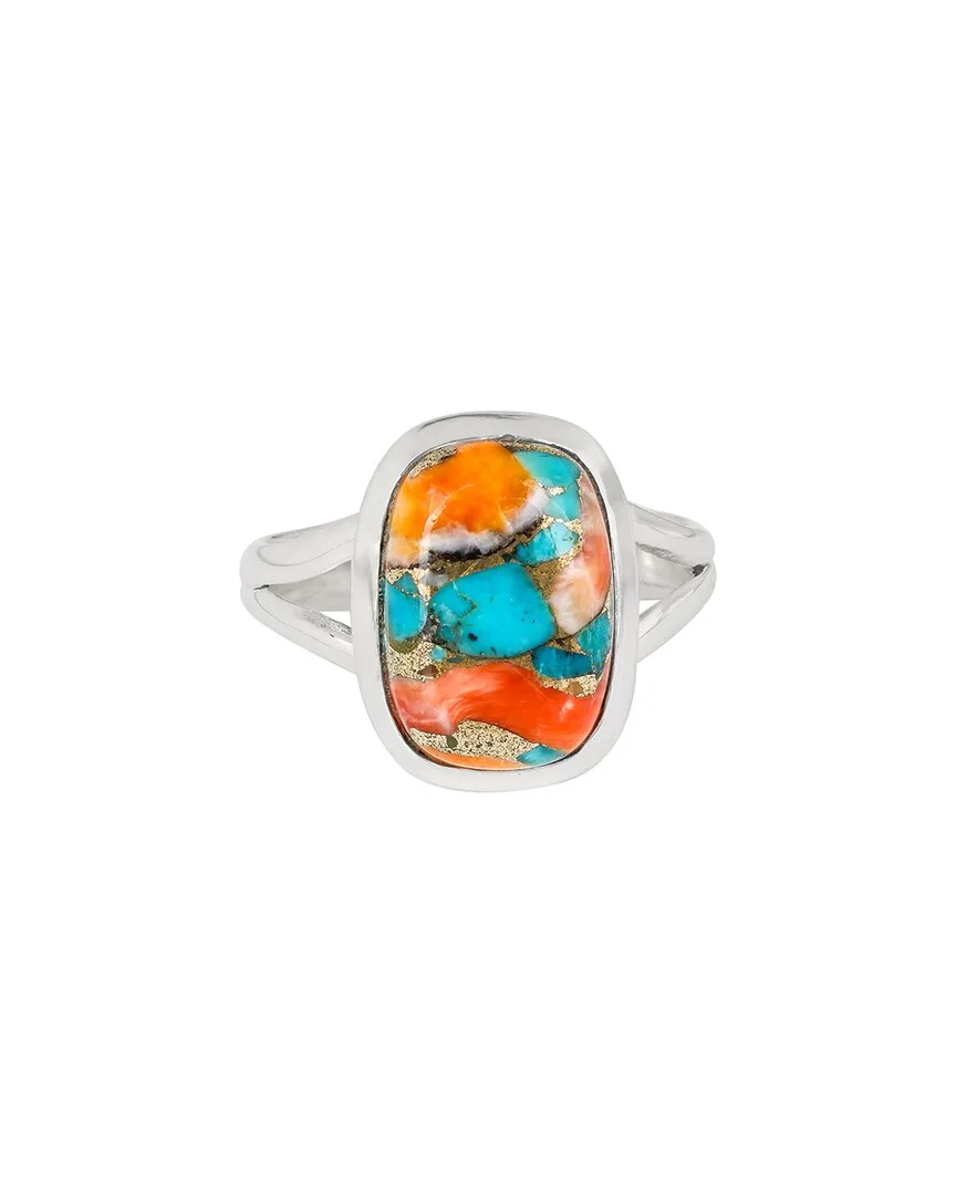 Silver 0.68 ct. tw. Oyster Copper Turquoise Ring by Tiramisu