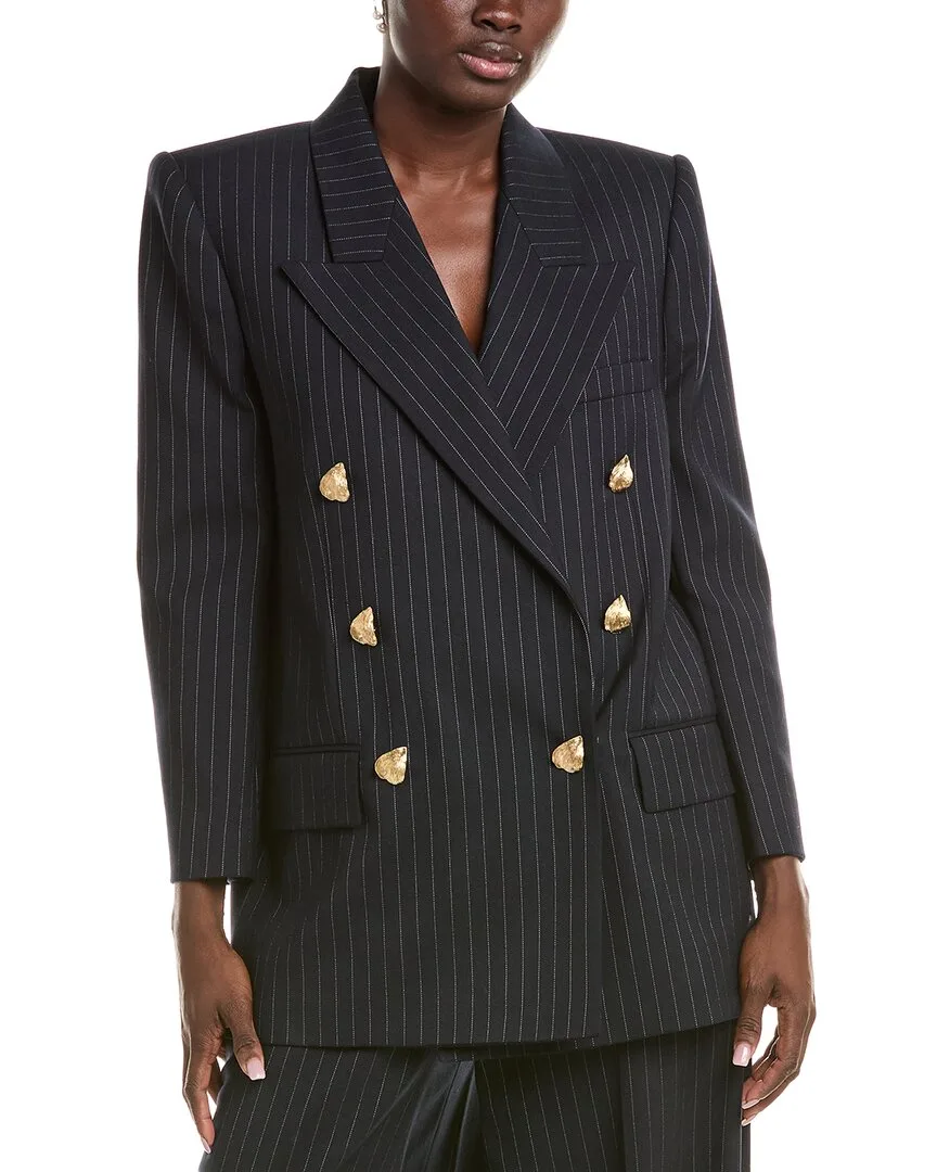 Woven Wool & Silk-Blend Blazer by Oscar de la Renta