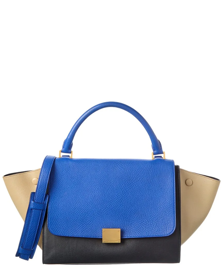 Brown Calfskin Tricolor Small Trapeze Bag (authentic Pre-Loved) by Celine
