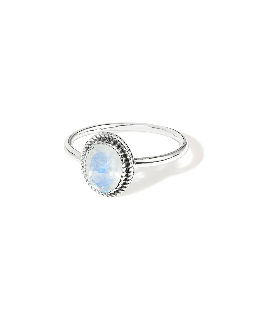 Silver 1.00 ct. tw. Moonstone Solitaire Ring by Tiramisu