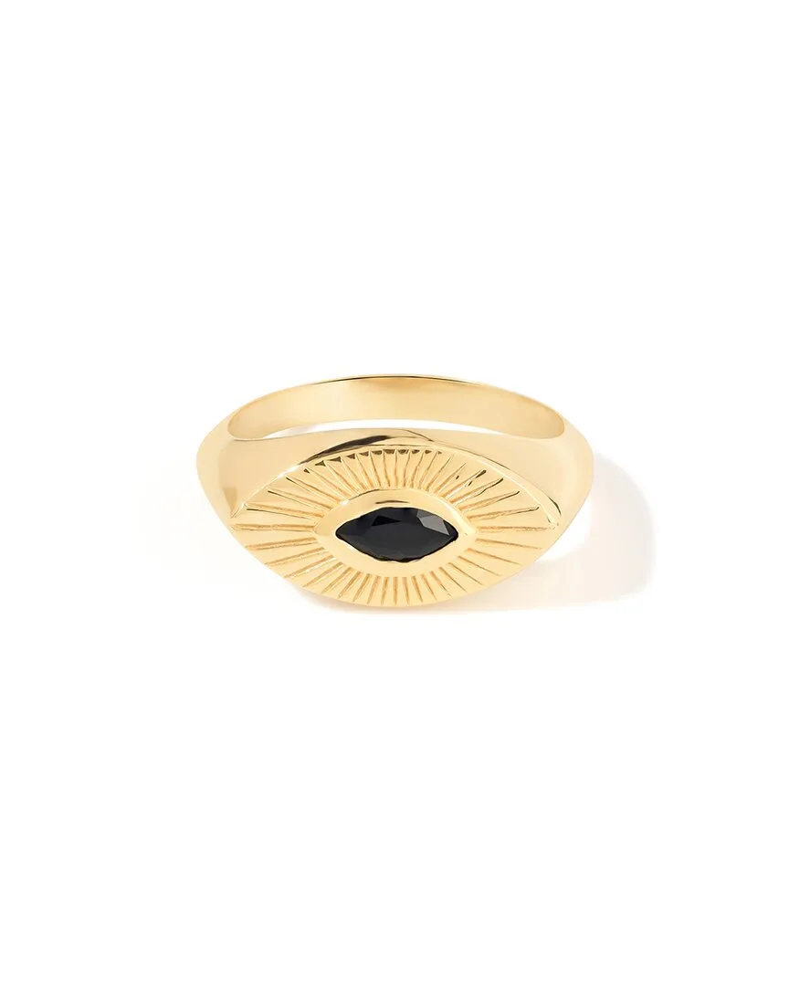 14K Over Silver 0.25 ct. tw. Black Spinel Solitaire Ring by Tiramisu