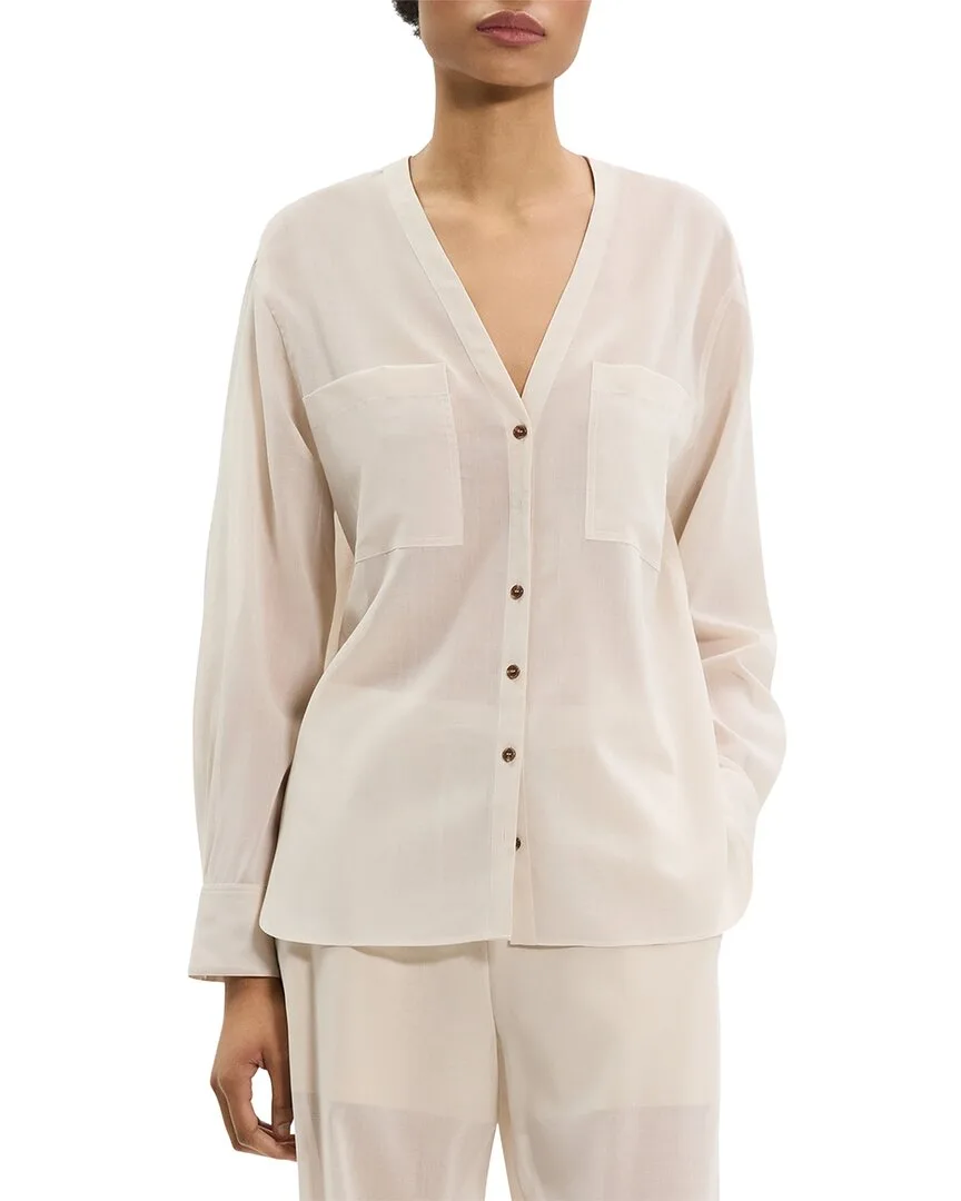 Sheer Lightweight Wool Shirt by Theory