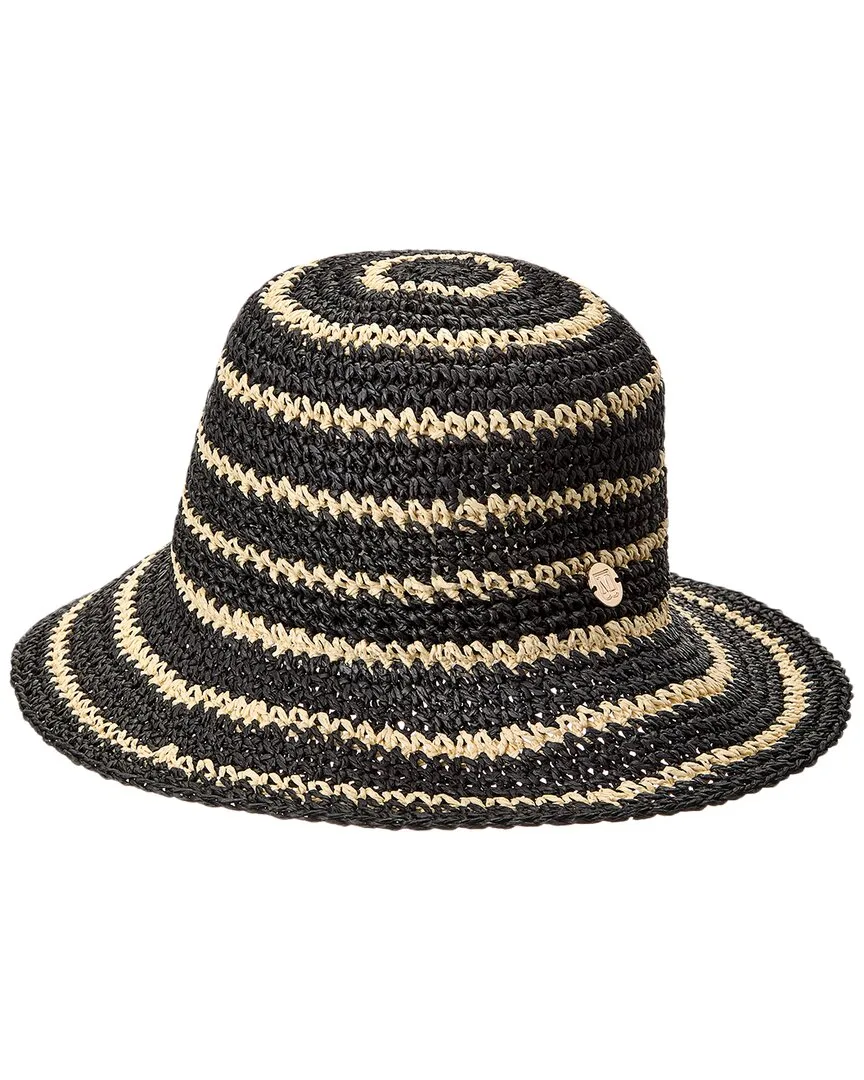 Striped Crochet Straw Bucket Hat by Bruno Magli