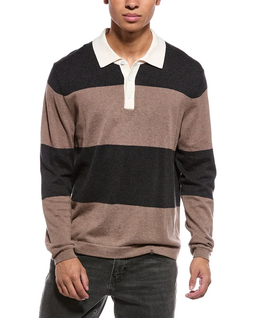 Cashmere-Blend Rugby Polo Sweater