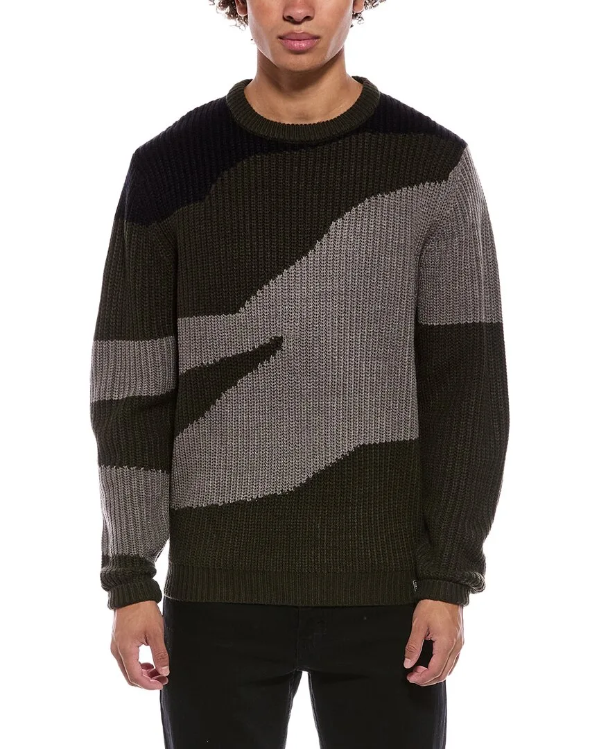 Chunky Abstract Colorblock Crewneck Sweater by Weatherproof Vintage