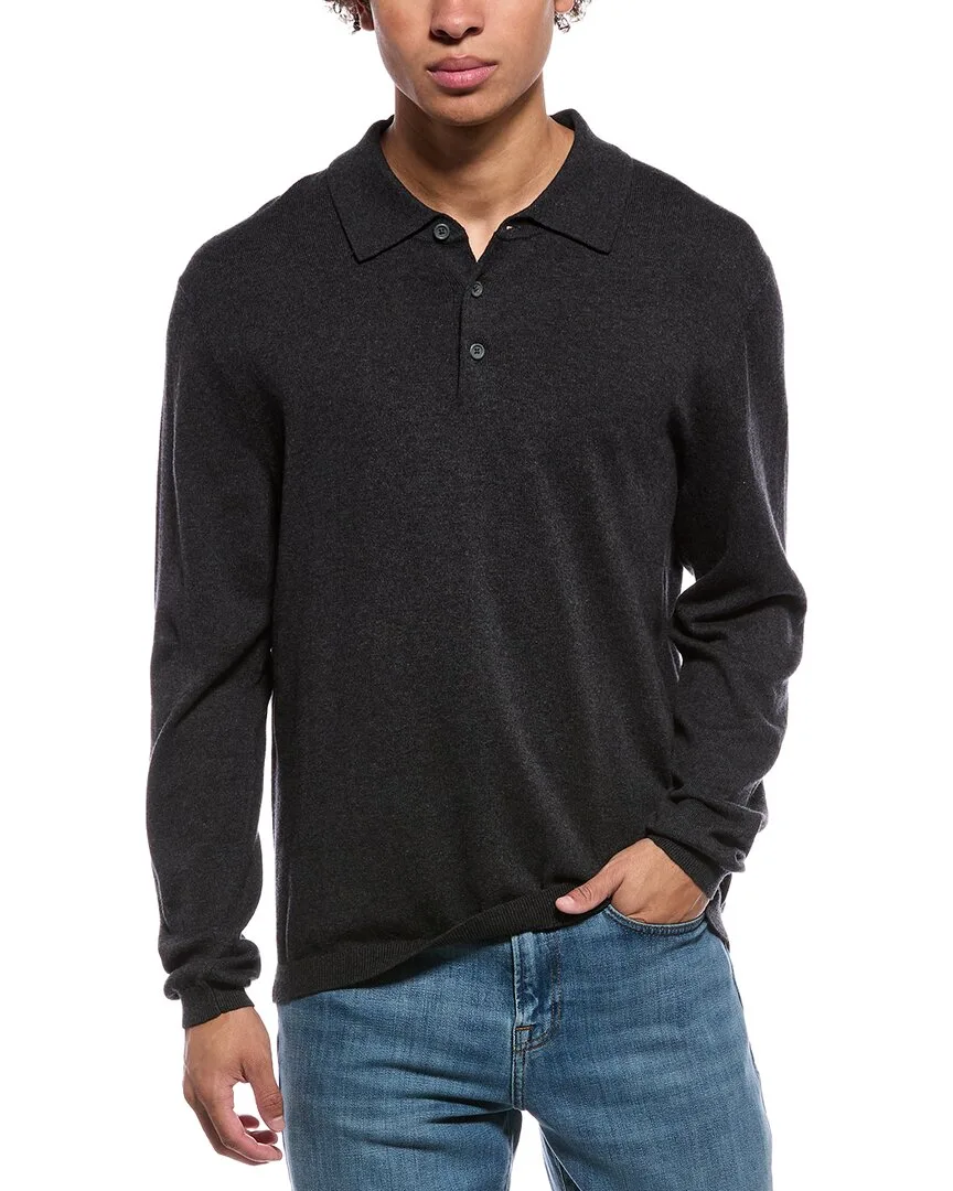 Cashmere-Blend Polo Sweater