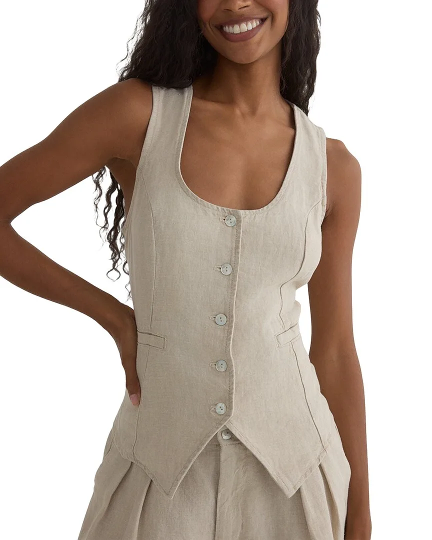 Scoop Neck Linen Vest by Bella Dahl