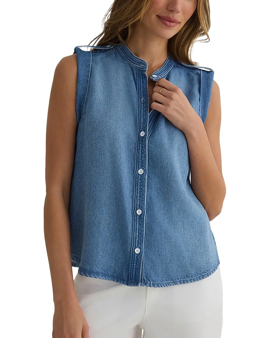 Roll Sleeve with Tabs Button Up Top by Bella Dahl