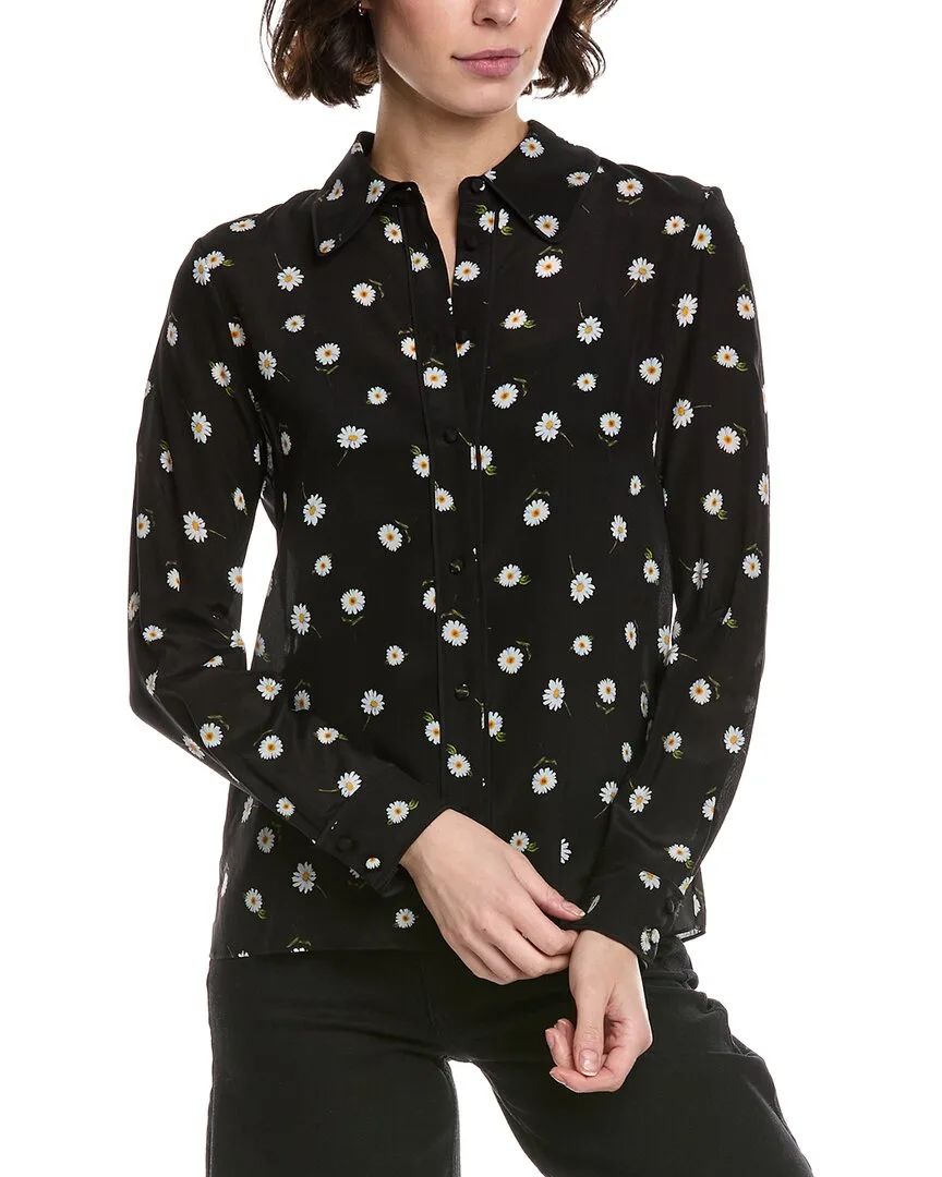 Willa Placket Silk Top by Alice + Olivia