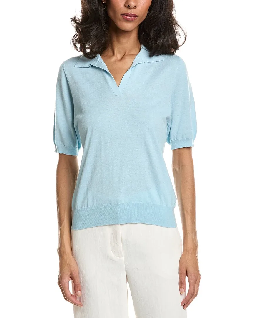 Summer Polo Silk & Cashmere-Blend Sweater by Forte