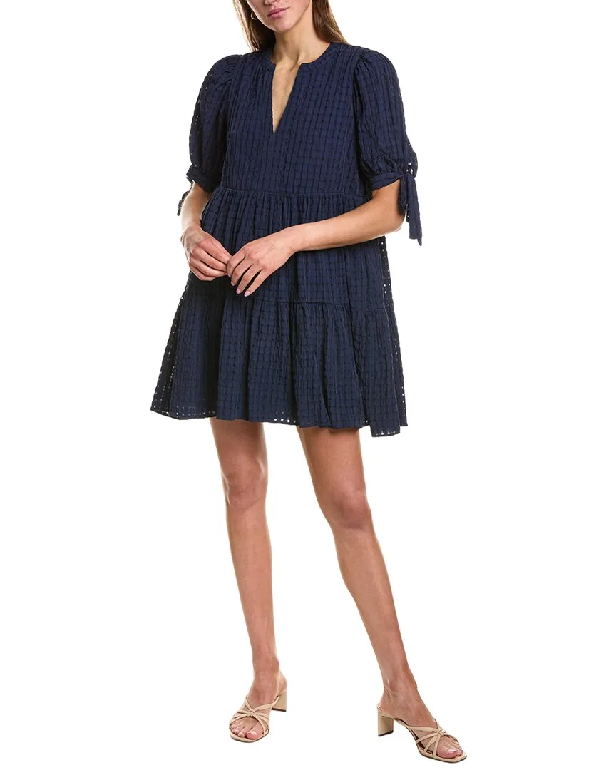 Gingham Tiered Mini Dress by English Factory