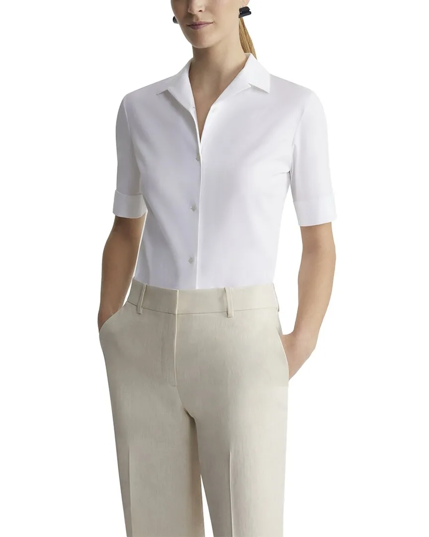 Notch Collar Slim Shirt by Lafayette 148 New York