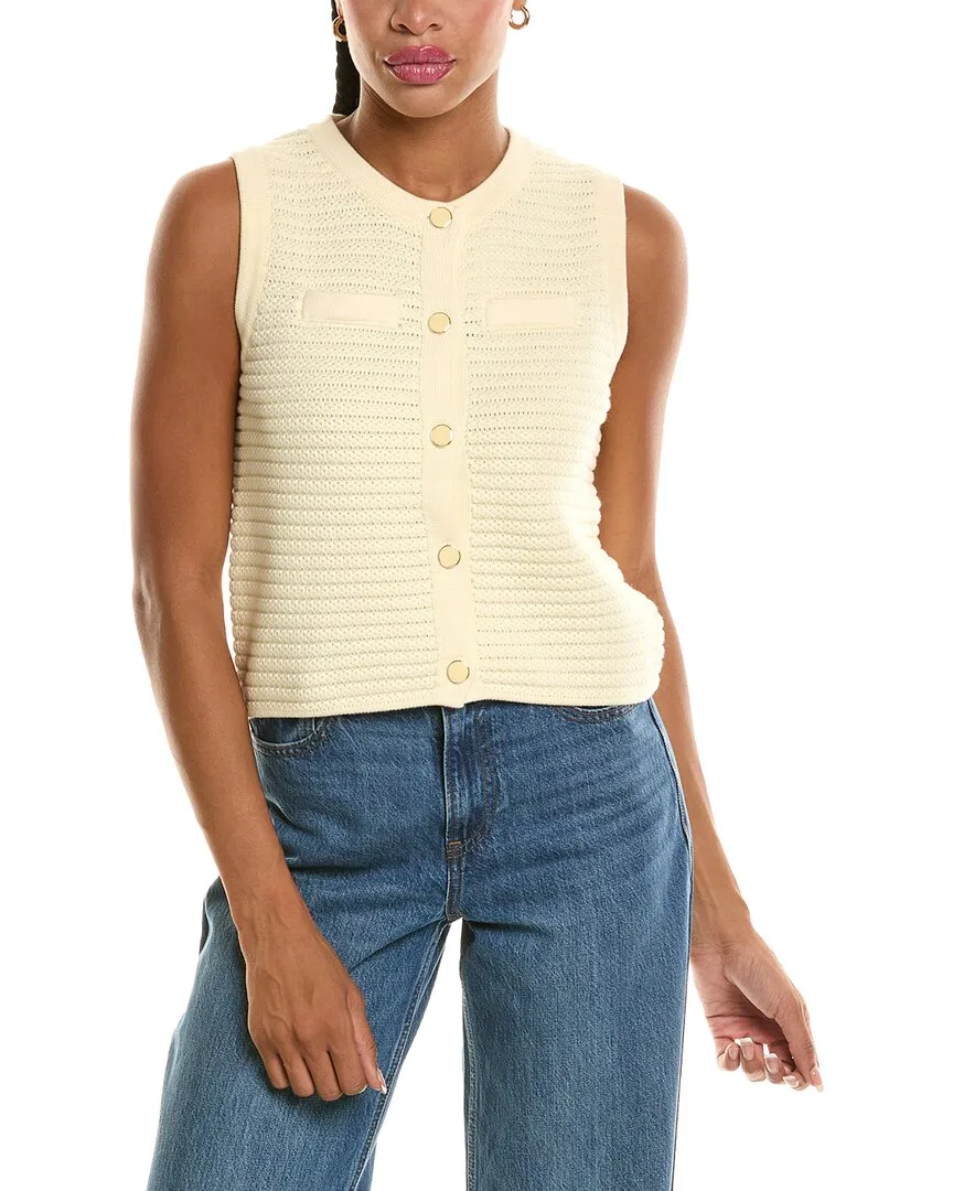 Button Through Textured Vest by 525 America