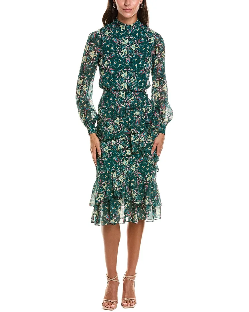 Isa Silk Georgette Midi Dress