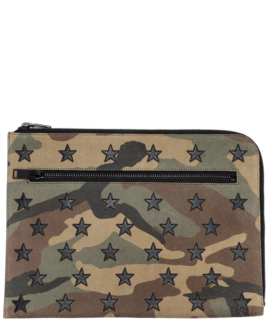Portfolio Leather Clutch by Saint Laurent