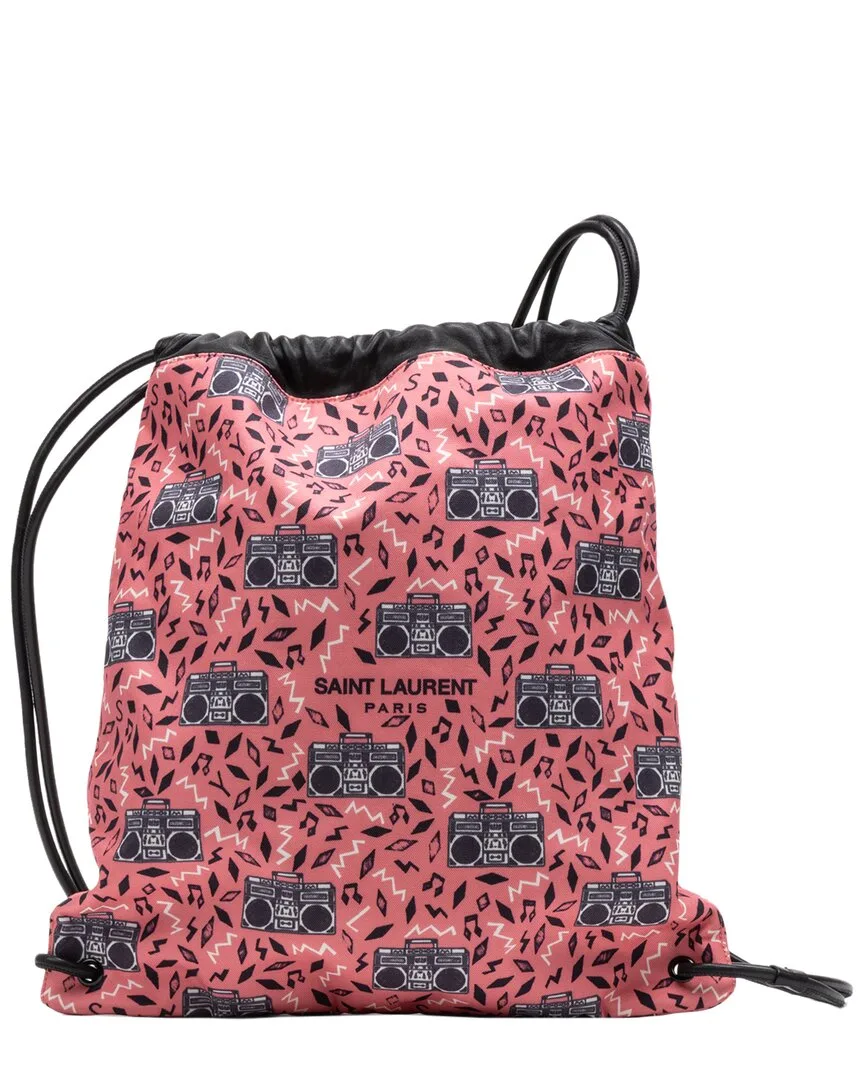 Drawstring Canvas Shoulder Bag by Saint Laurent