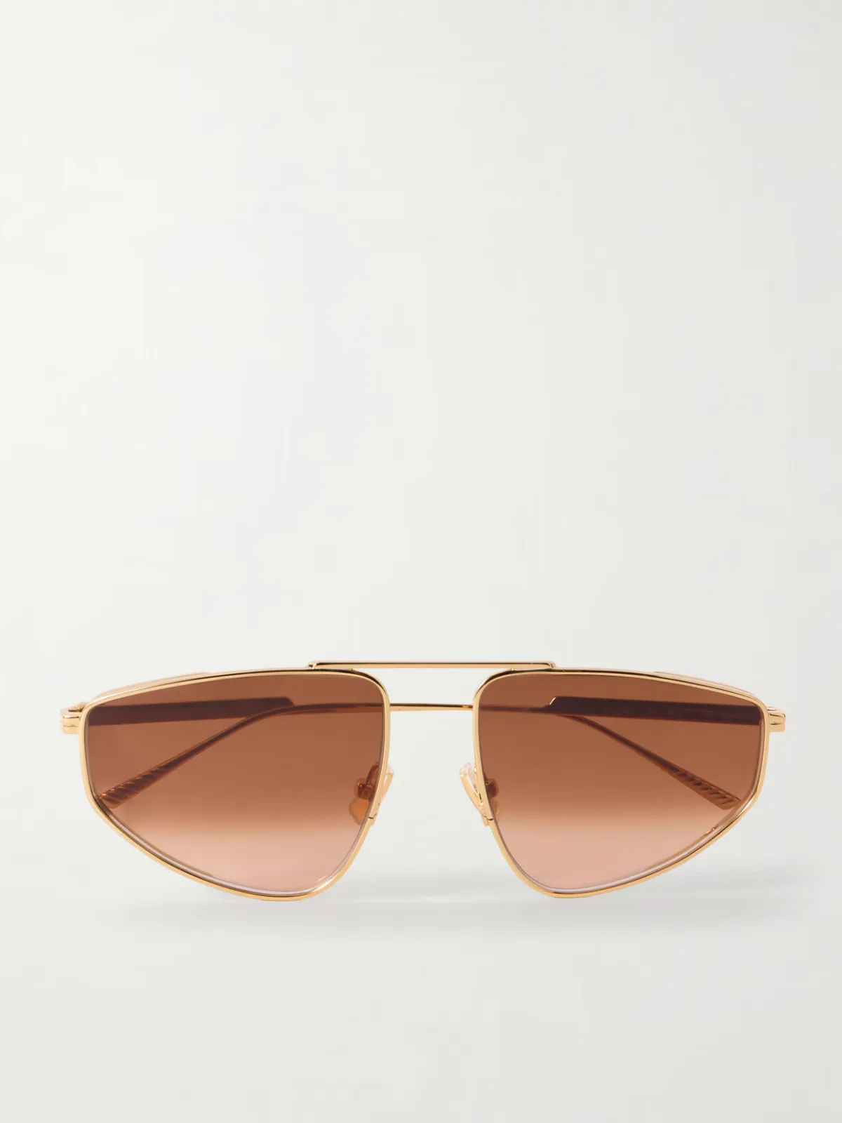 - Ribbon Aviator-style Gold-tone Sunglasses -