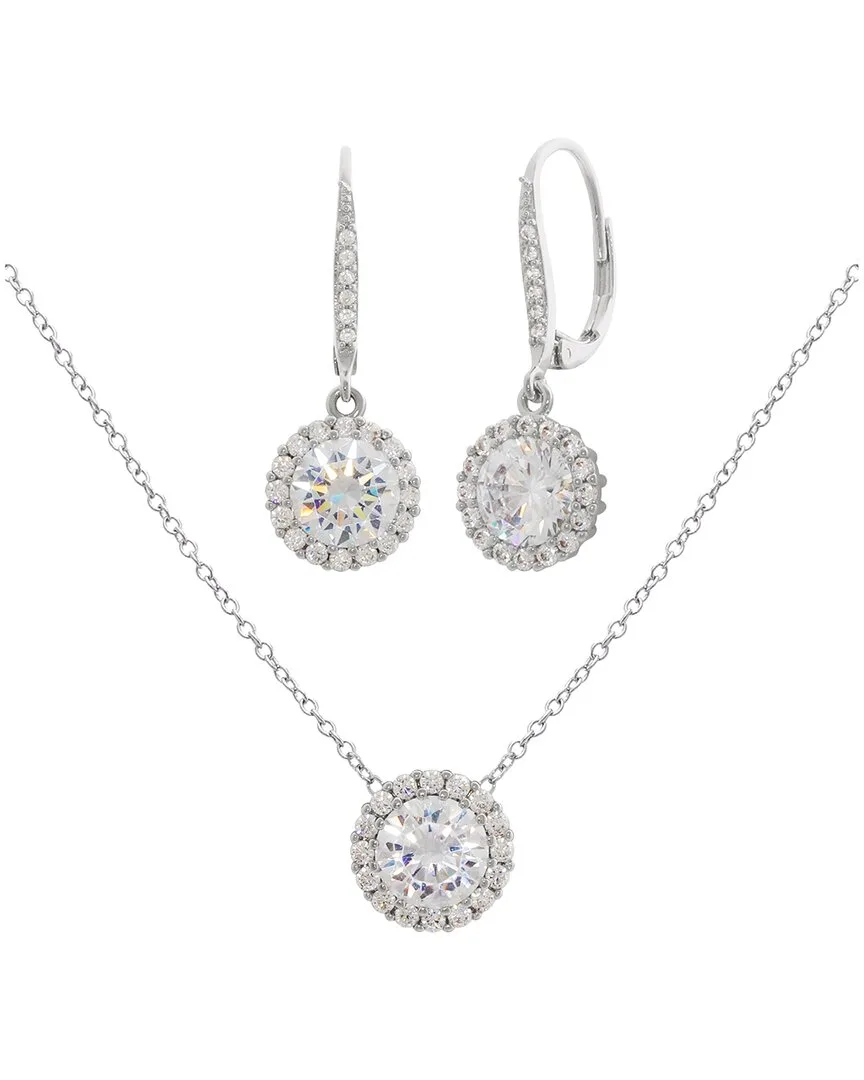 Plated Cz Earrings & Necklace Set by Jankuo