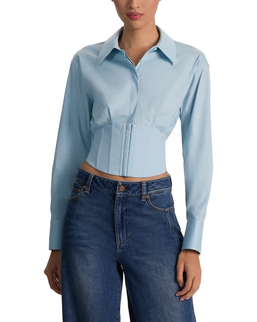 Edie Corset Shirt by Alice + Olivia