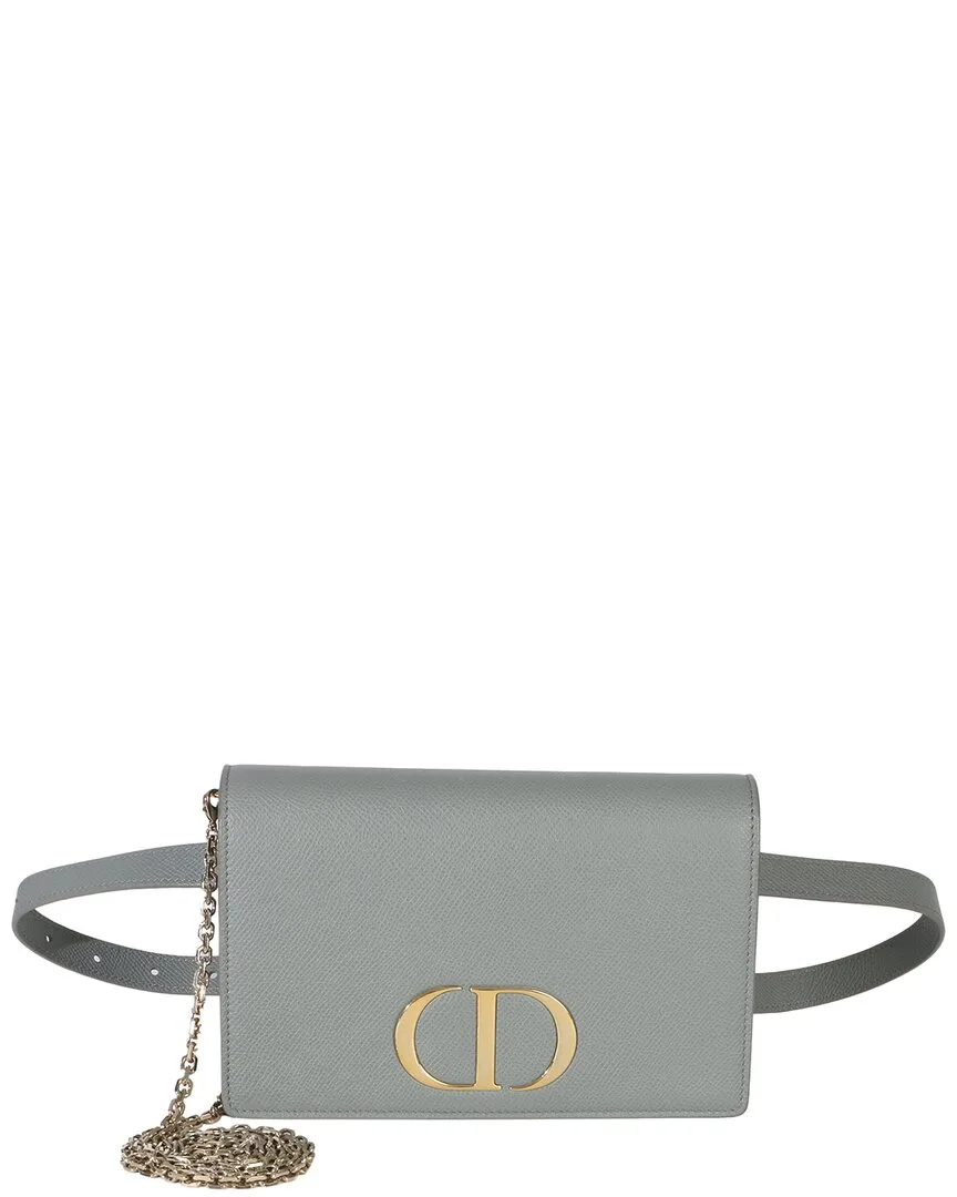 Blue Leather 30 Montaigne 2-In-1 Pouch (authentic Pre-Loved) by Dior