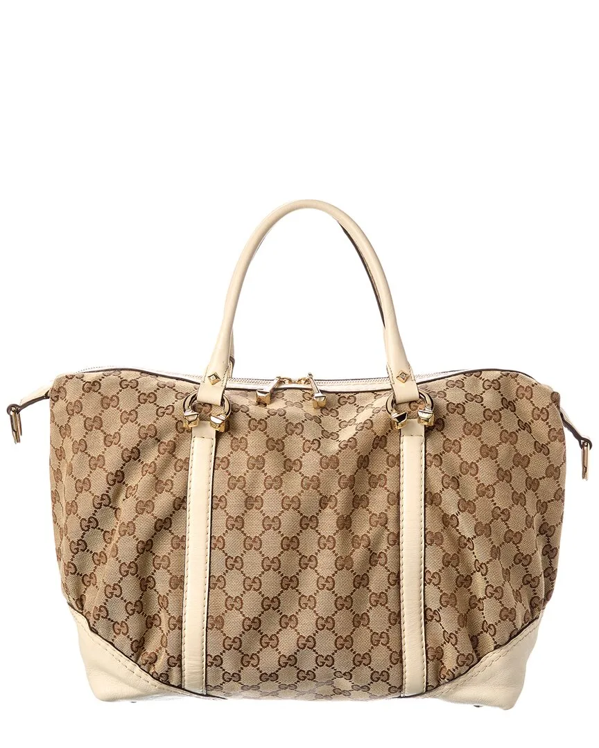 Gg Horsebit Medium Canvas Satchel